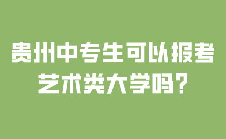 贵州中专生可以报考艺术类大学吗?